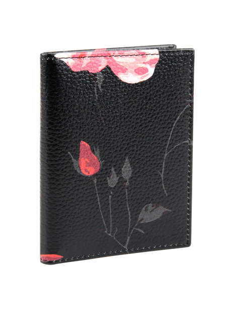 新的黑色钱包的牛皮革隔离图片下载