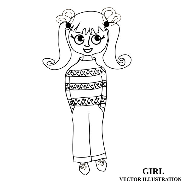 漂亮的女孩和卡通女孩图片下载