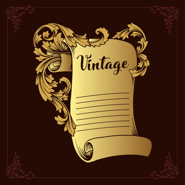 金色菜单纸装饰图片下载