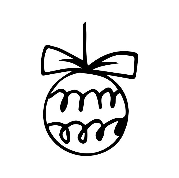 插画圣诞装饰球在圣诞树向量图片下载