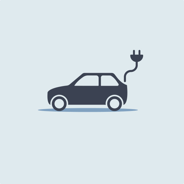 电动汽车黑色图标简单扁平的象征图片下载
