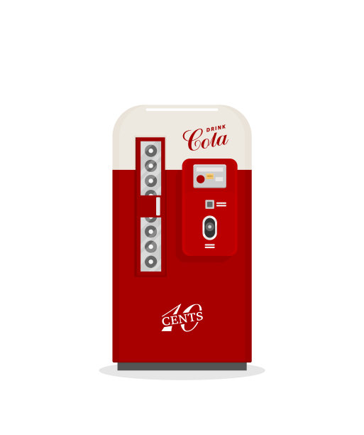 冰箱饮料与饮料罐扁平图片下载