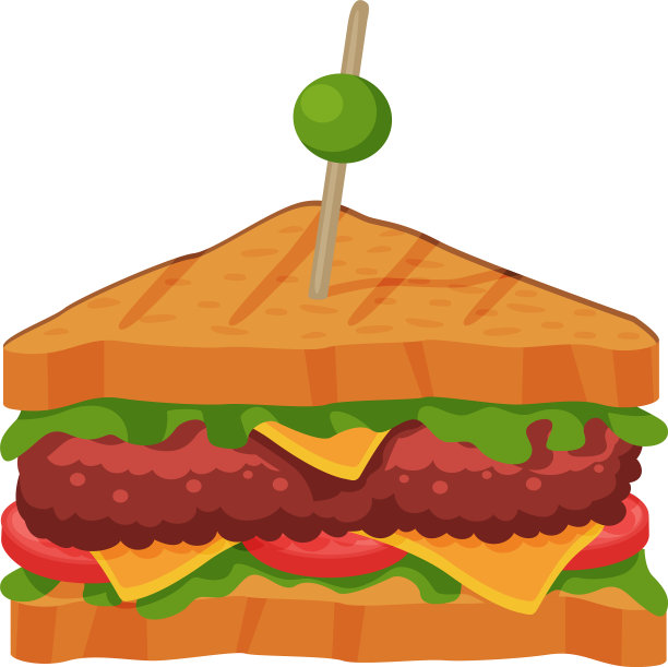 三明治配西红柿，奶酪，肉饼和图片下载