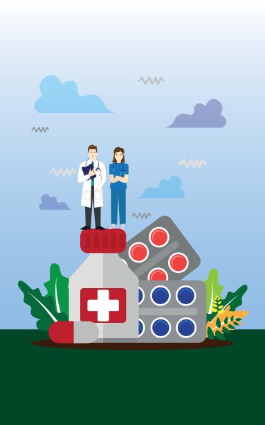 保健和医疗服务。现代平面设计概念的网站横幅，网站，印刷材料。创意医学矢量插图与医生图片下载