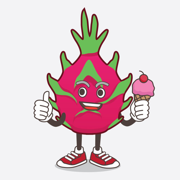 龙果卡通吉祥物人物吃一吃图片下载