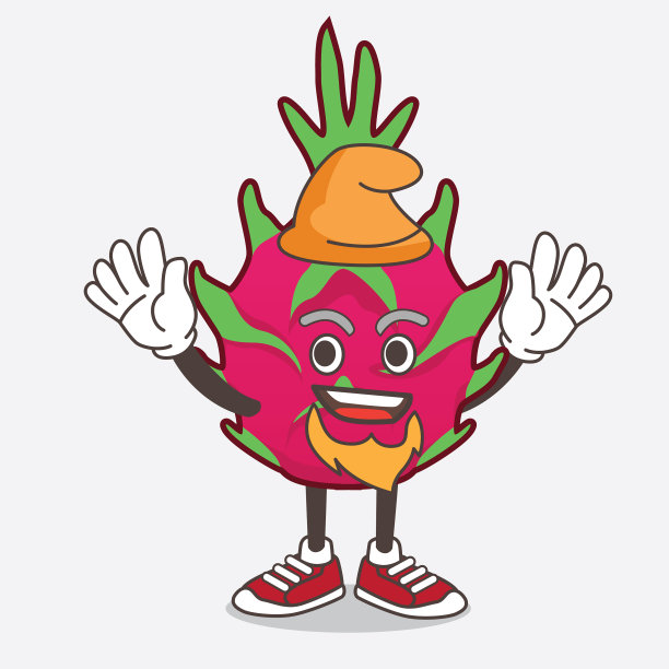 龙果卡通吉祥物人物表演图片下载