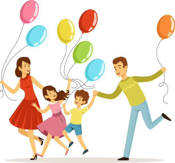 全家欢度佳节，父母陪孩子度过图片下载