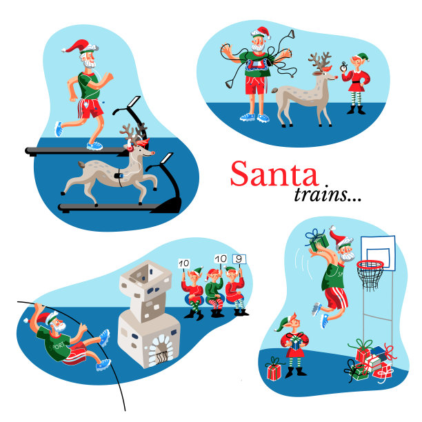 圣诞老人培训旗帜模板集图片下载