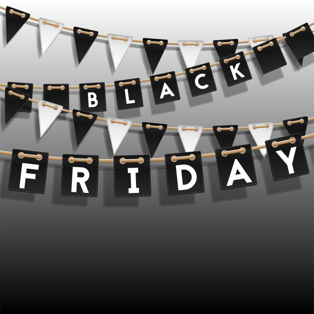 向量背景销售与黑白花环与旗帜图片下载