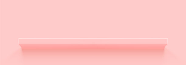 墙上的粉色3d架子。木制水平现实空架子图片下载