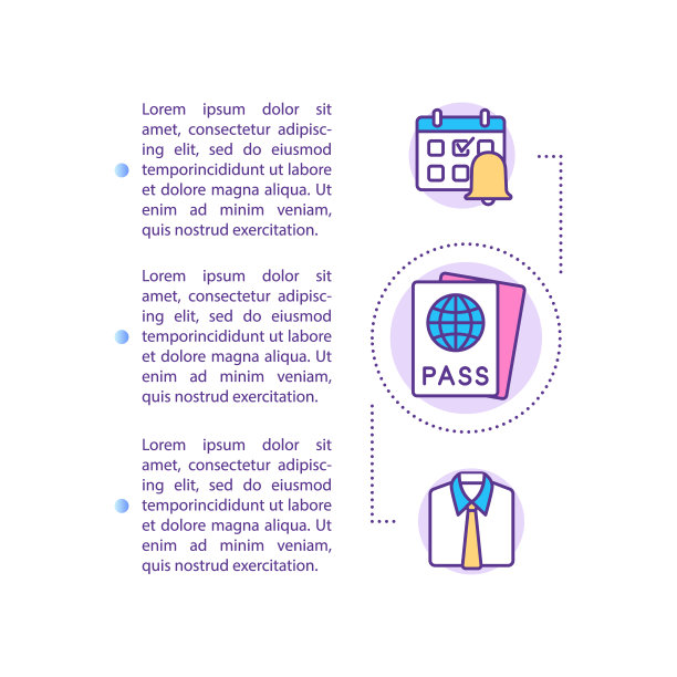 生物识别护照控制概念图标与文本图片下载