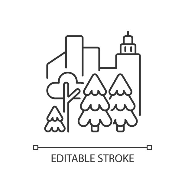 城市森林线性图标图片下载