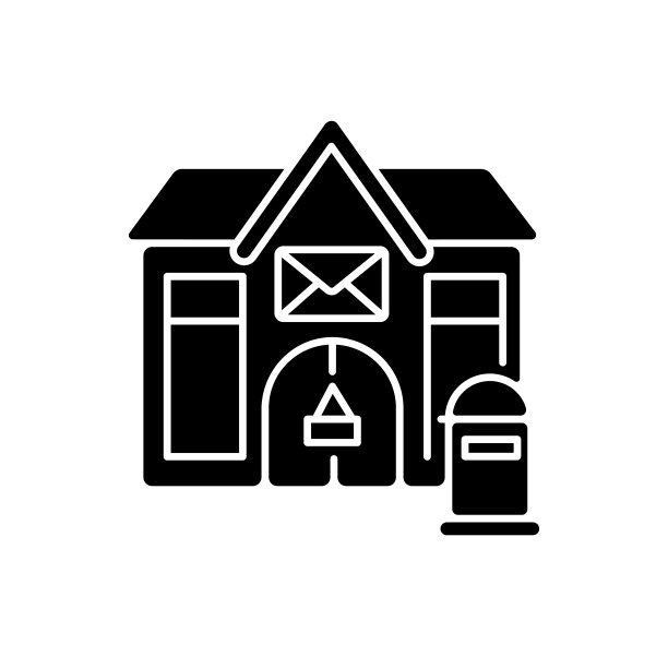 邮局黑色字形图标图片下载