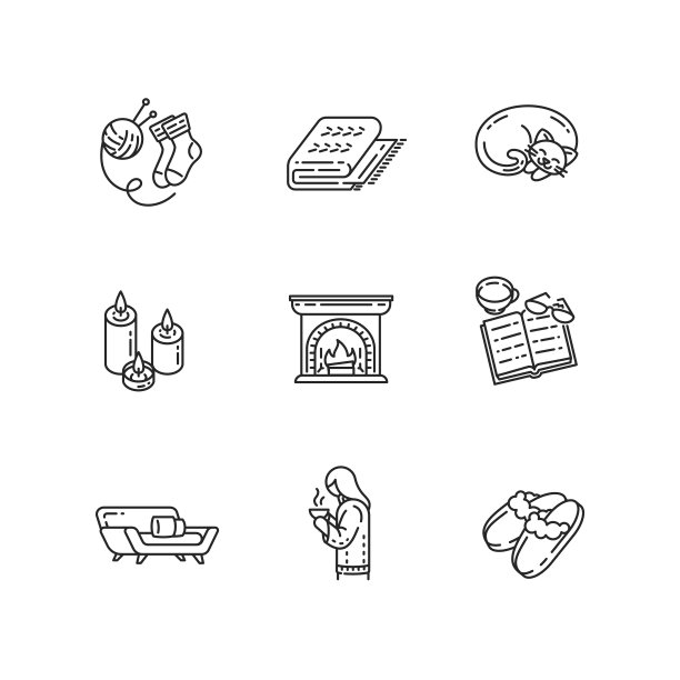 Hygge家线性图标集图片下载