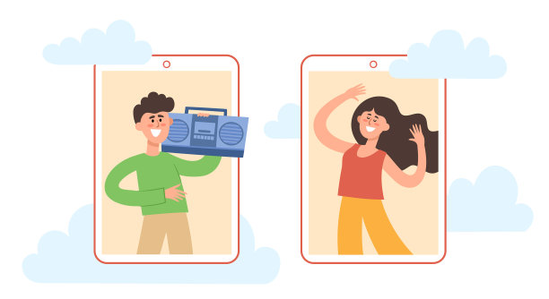 概念网上派对自我隔离图片下载