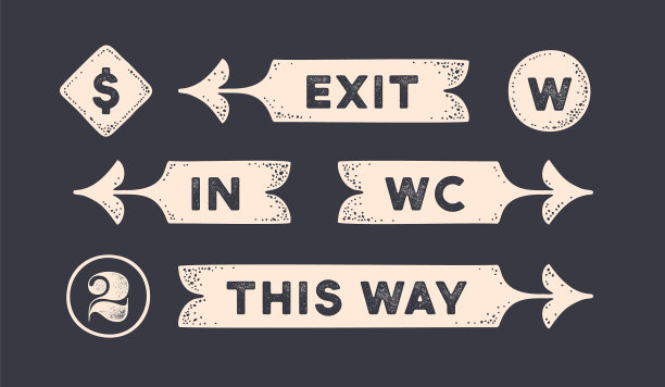 复古图形设置复古箭头标志图片下载