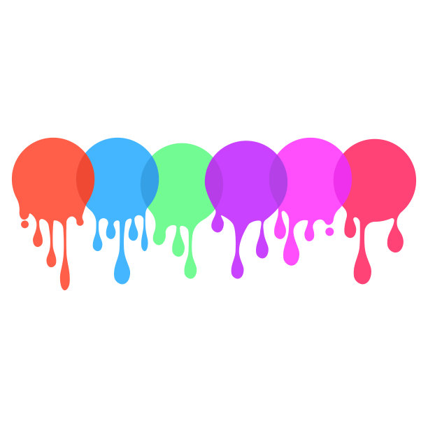 抽象明亮的彩色油漆斑点和飞溅孤立在白色背景上图片下载