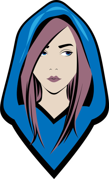 肖像可爱的兜帽女孩与粉红色的头发图片下载