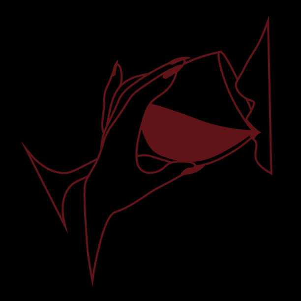 最小线条艺术与女人喝红酒上图片下载