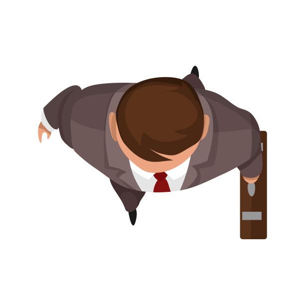 顶视图的人商人与袋子上的白色图片下载