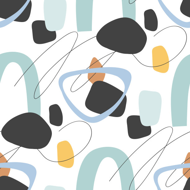 现代抽象美学无缝图案与自然造型。Terracotta的颜色。织物或包装纸，墙壁艺术，社交媒体发帖，包装。矢量图图片下载