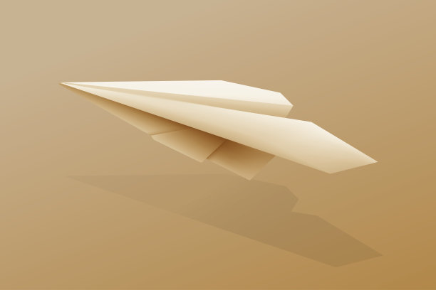 浅棕色的纸飞机飞过棕色的背景。图片下载