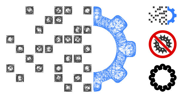齿轮合成多边形网孔图片下载