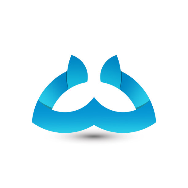 令人敬畏的抽象渐变字母w鲸鱼公司图片下载