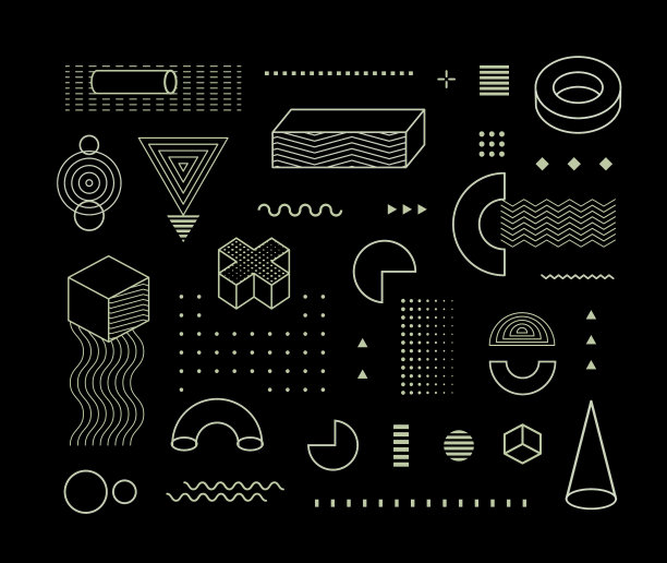 几何图案元素集合孟菲斯图片下载