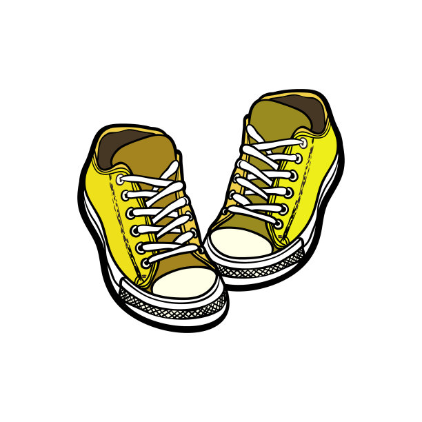 运动鞋鞋双孤立手绘图片下载