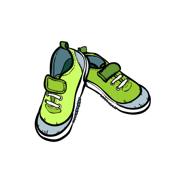 运动鞋鞋双孤立手绘图片下载
