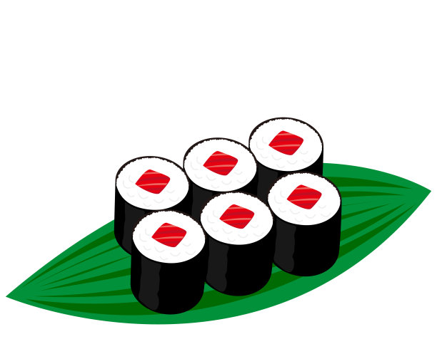 矢量图解的海藻卷。寿司卷。金枪鱼紫菜卷图片下载