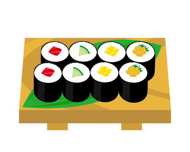 矢量图解的海藻卷。寿司卷。图片下载