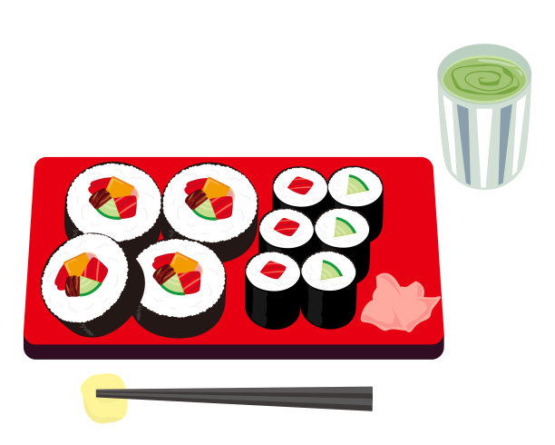 矢量图解的海藻卷。厚的寿司卷图片下载