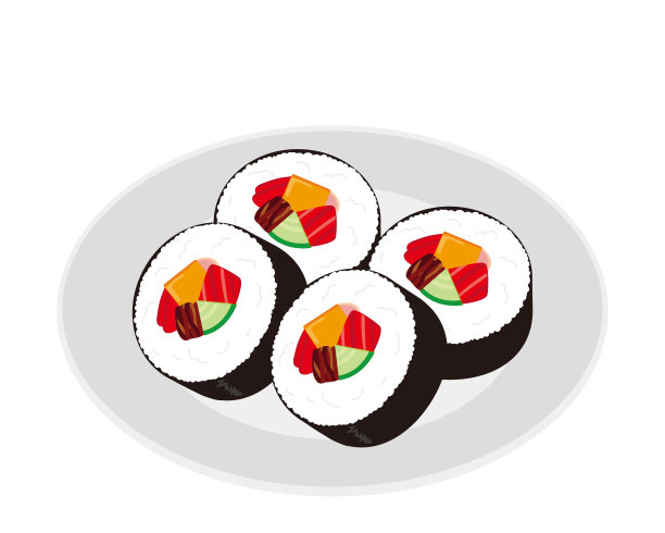 矢量图解的海藻卷。厚的寿司卷图片下载