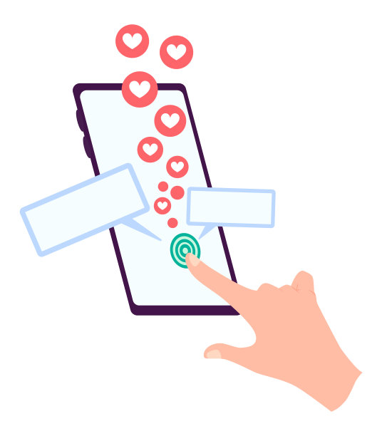 手持智能手机心形表情信息图片下载