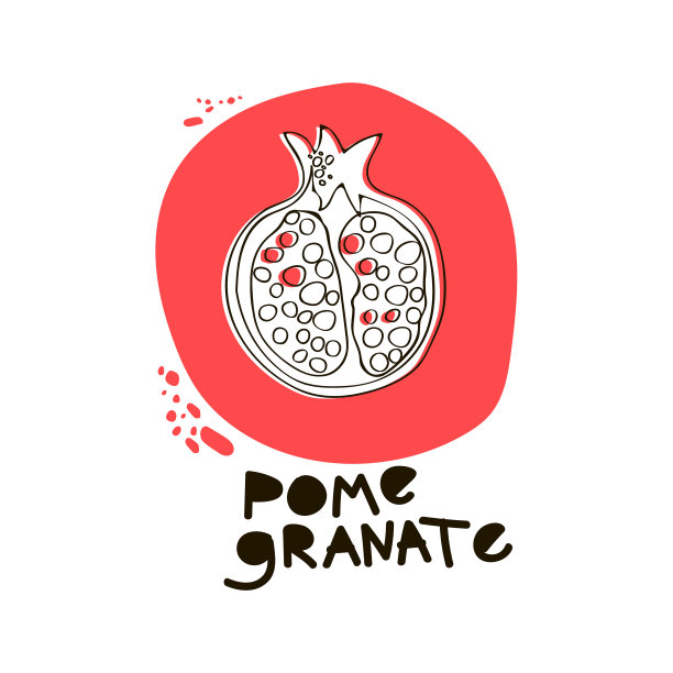 画一圈石榴，里面有种子图片下载