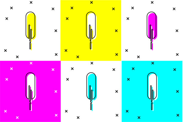 设置羽毛笔图标孤立的颜色背景图片下载