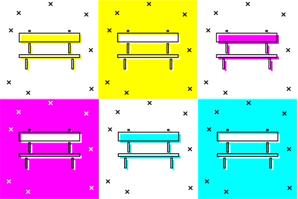 设置长凳图标孤立的颜色背景图片下载