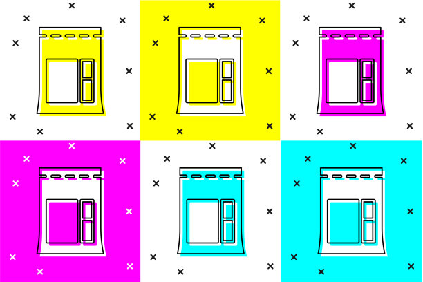 设置水泥袋图标孤立的颜色背景图片下载