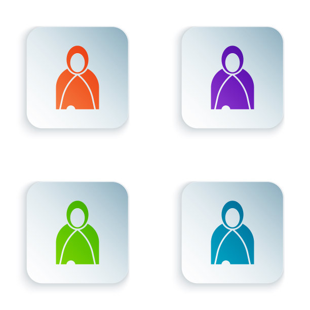 颜色斗篷斗篷斗篷图标孤立在白色图片下载