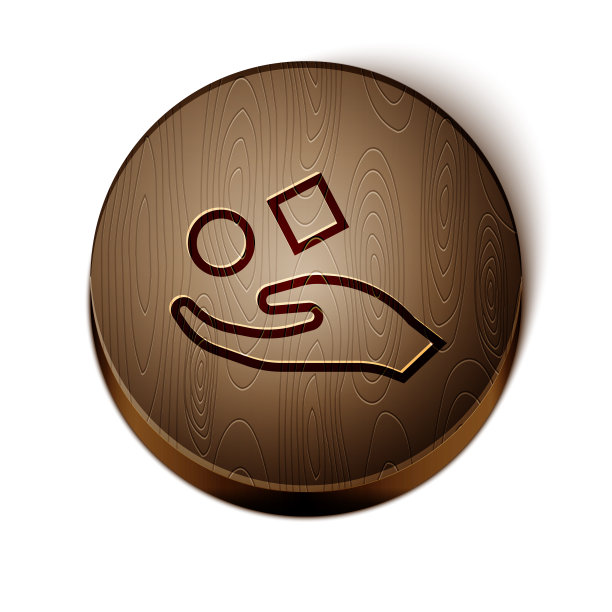 棕色线立方体悬浮在手上的图标图片下载