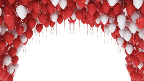 气球红白相间图片下载