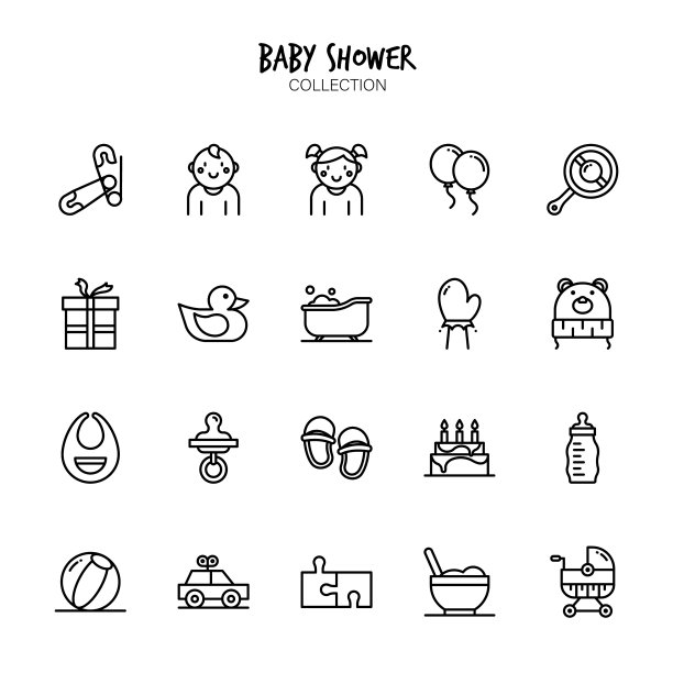 淋浴图标集图片下载