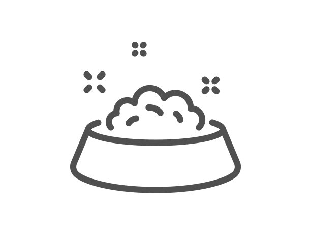 狗喂食线图标宠物食物标志图片下载