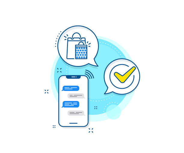 购物袋线图标销售营销标志图片下载