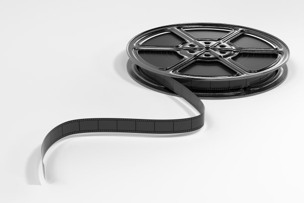 胶片带白色背景，3d渲染。图片下载