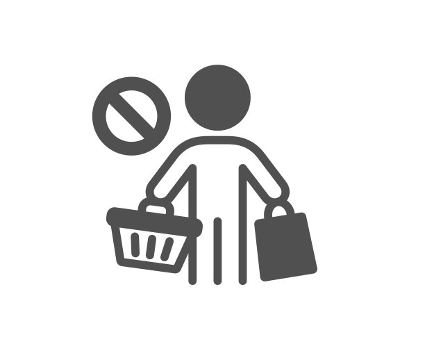 停止购物图标，没有恐慌性购买标志图片下载