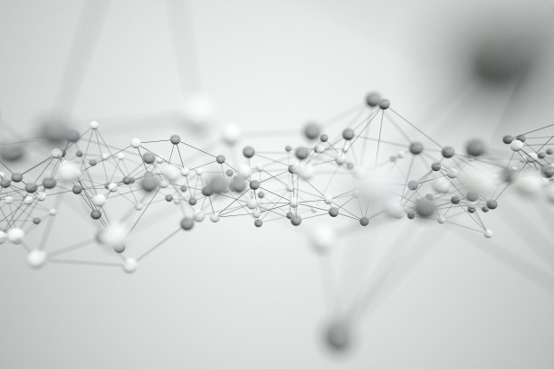 生物结构线和粒子，3d渲染。图片下载