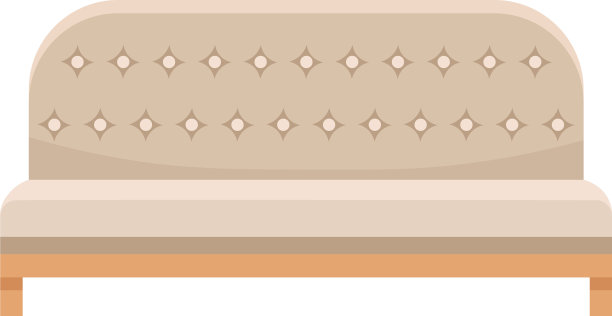 可可色皮革沙发图标卡通风格图片下载